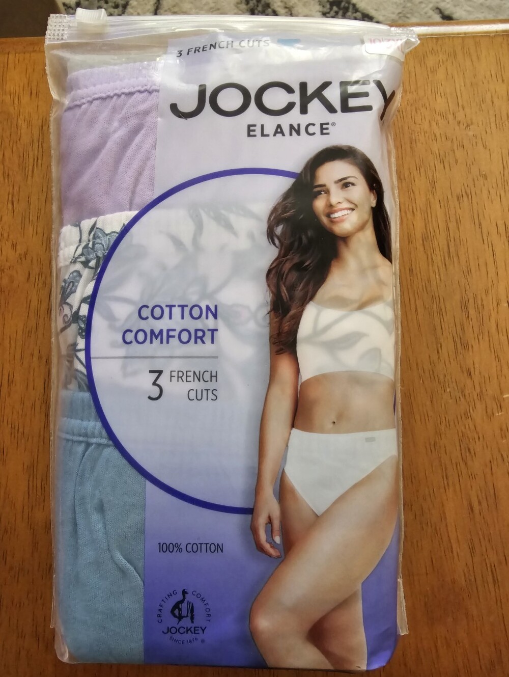 Jockey Elance 3-Pack French Cut Briefs - Lavender, Light Blue, Floral 10/3xl